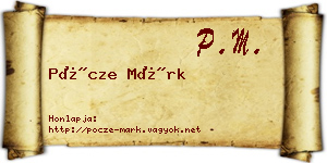 Pöcze Márk névjegykártya