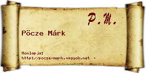 Pöcze Márk névjegykártya
